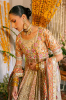 Pakistani Pastel Zardozi Gota Net Kalidar Dress (2-Piece) - Image 5