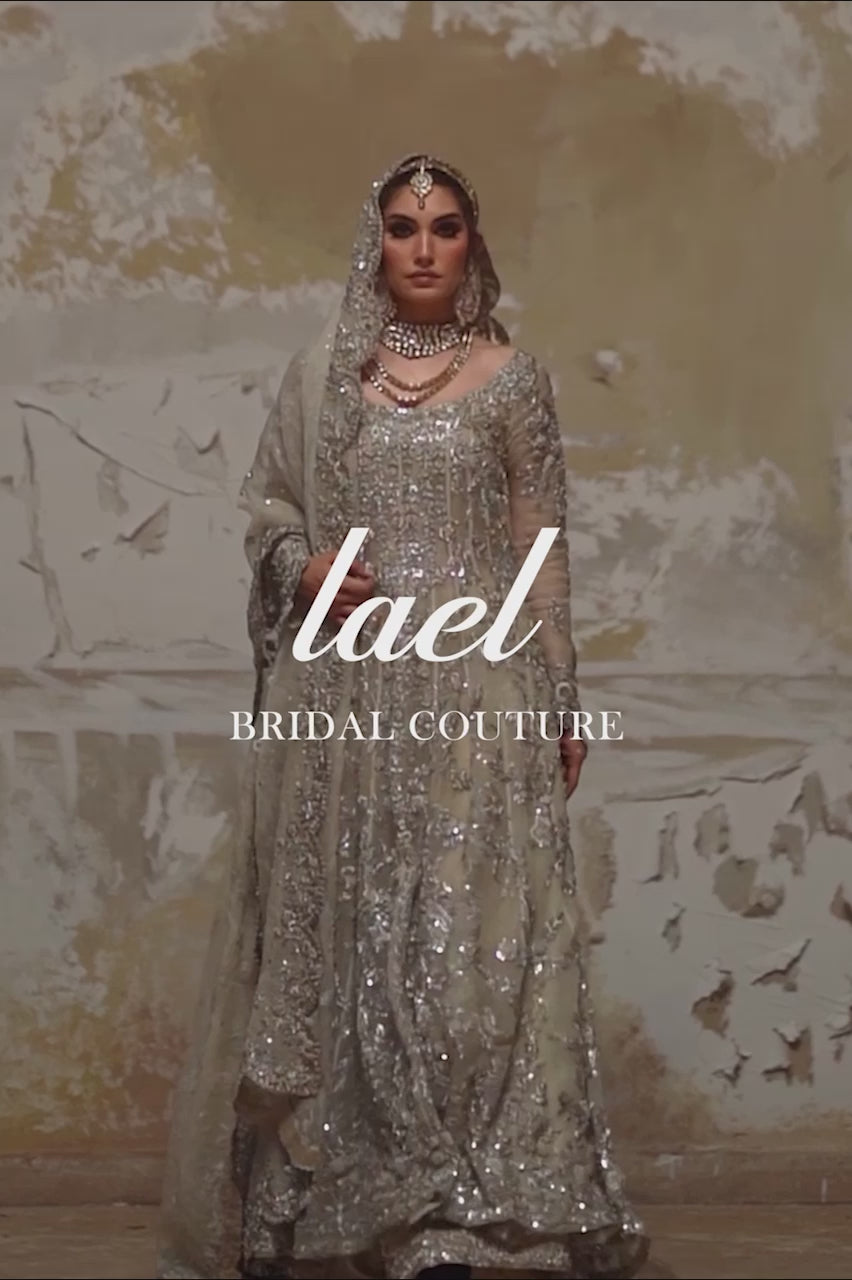 Ivory Zardozi Organza Tissue Silk Kalidaar (3-Piece) - Image 8