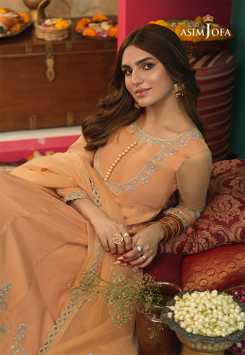 Ivory Ganja Jamni Zari Organza Kalidaar (3-Piece) - Image 4