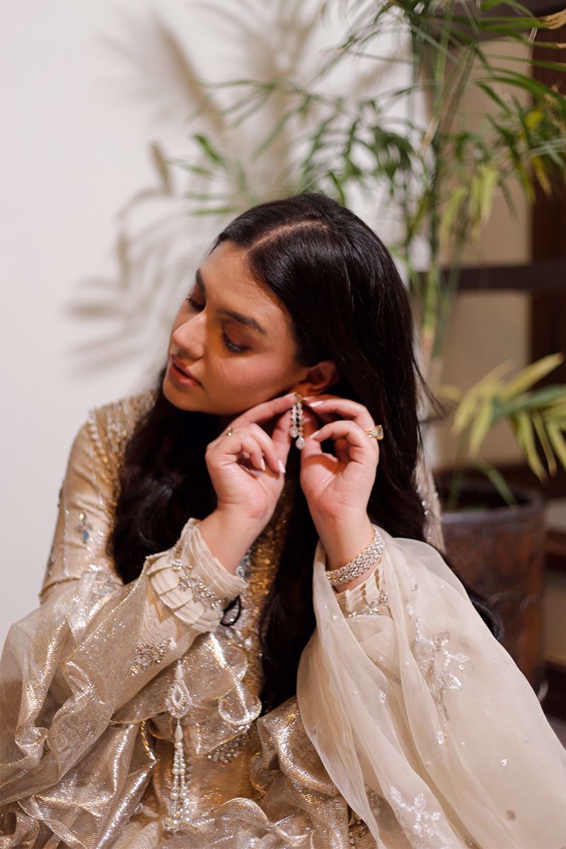 Ivory Handworked Shimmer Kalidar (3-Piece) - Image 3