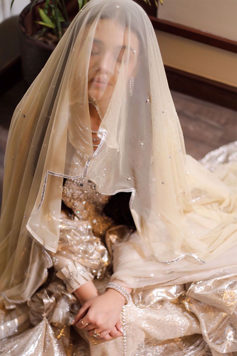 Ivory Handworked Shimmer Kalidar (3-Piece) - Image 4