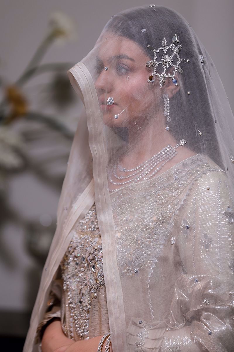 Ivory Handworked Shimmer Kalidar (3-Piece) - Image 5