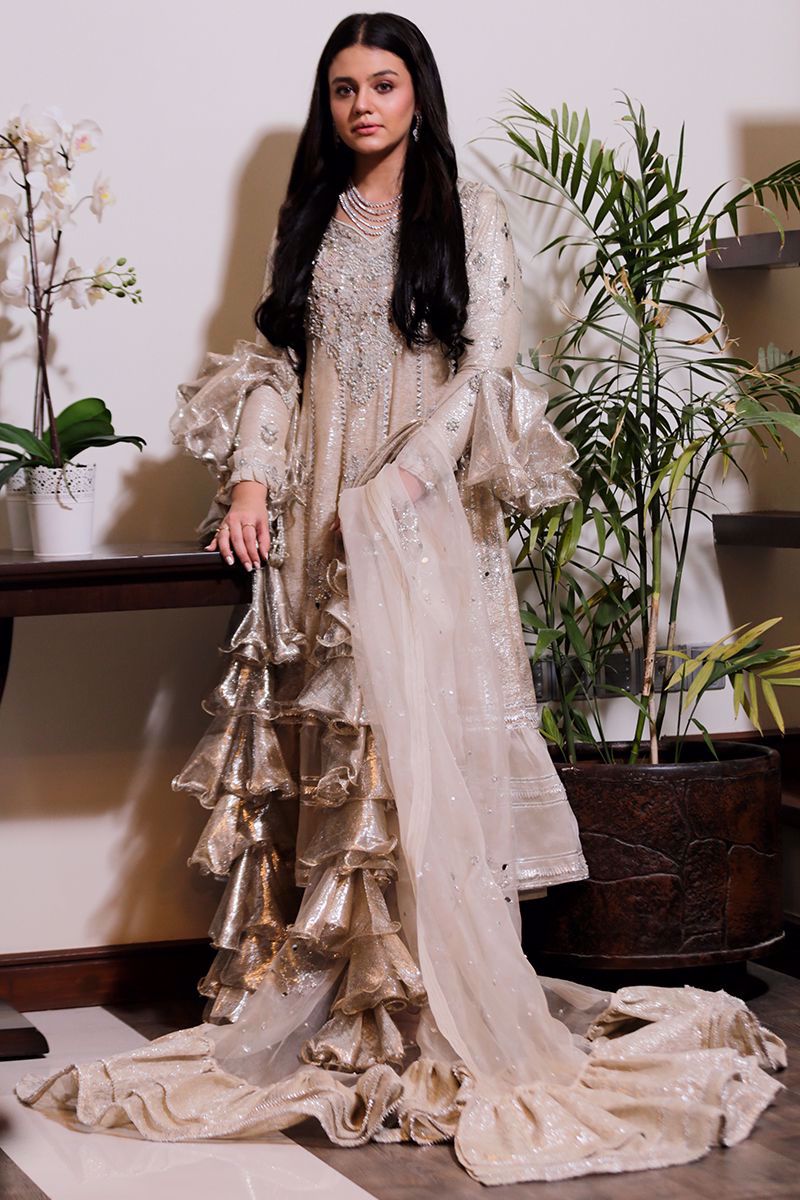 Ivory Handworked Shimmer Kalidar (3-Piece) - Image 7