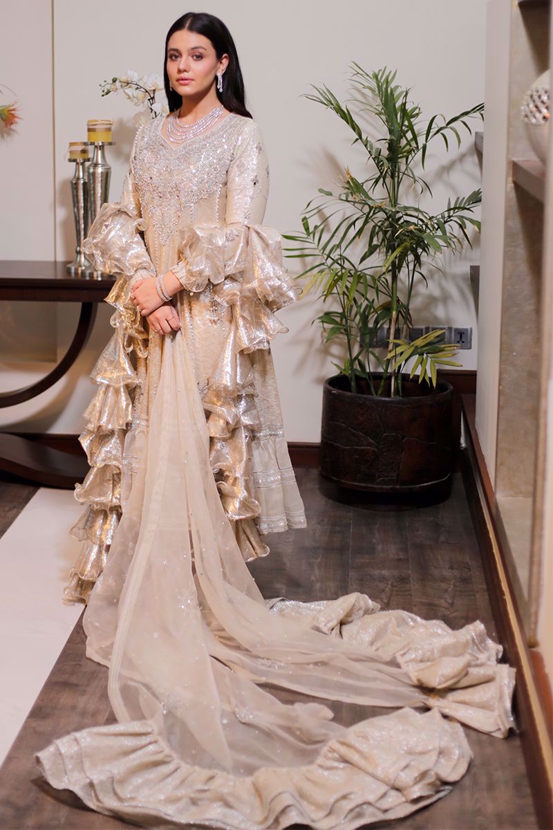 Ivory Handworked Shimmer Kalidar (3-Piece) - Image 8