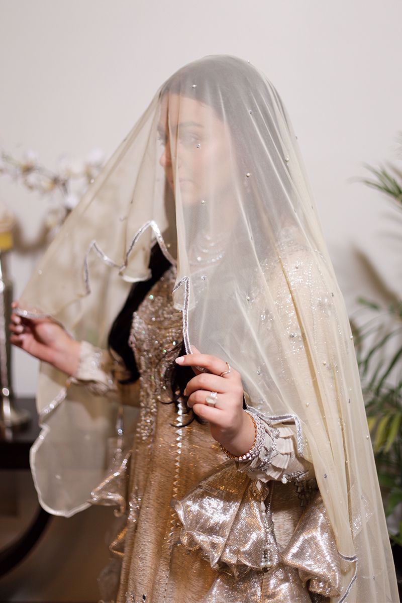 Ivory Handworked Shimmer Kalidar (3-Piece) - Image 9