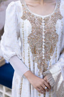 Off-White Zari Cotton Net Kalidaar (3-Piece) - Image 3