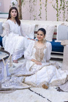 Off-White Zari Cotton Net Kalidaar (3-Piece) - Image 5