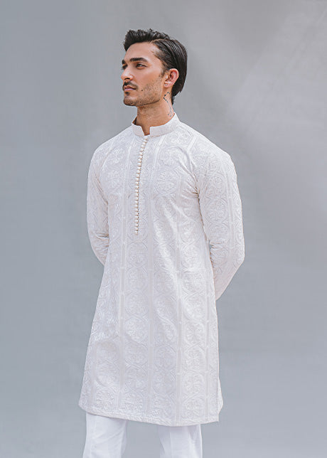 Ivory Embroidered Lawn Kurta (2-Piece) - Image 3