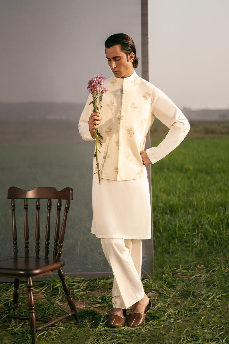 Off-White Premium Cotton Kurta Pajama (2-Piece) - Image 6