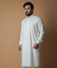 Offwhite IronEZ Fabric Kurta Pajama Set (2-Piece) - Image 3