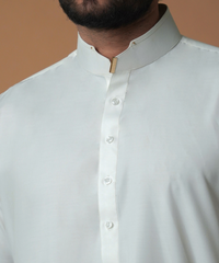 Offwhite IronEZ Fabric Kurta Pajama Set (2-Piece) - Image 4