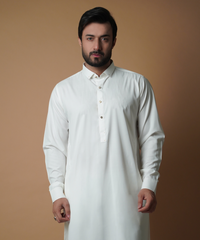 Offwhite Wrinkle-Resistant IronEZ Kurta Pajama (2-Piece) - Image 2