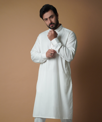 Offwhite Wrinkle-Resistant IronEZ Kurta Pajama (2-Piece) - Image 3