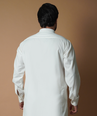 Offwhite Wrinkle-Resistant IronEZ Kurta Pajama (2-Piece) - Image 5