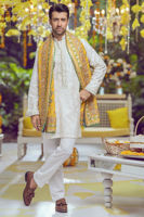 Ivory Zardozi Raw Silk Kurta Set (3-Piece) - Image 6