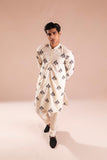 Off-White Embroidered Wash-and-Wear Kurta Pajama (2-Piece) - Image 4