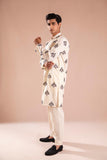 Off-White Embroidered Wash-and-Wear Kurta Pajama (2-Piece) - Image 5