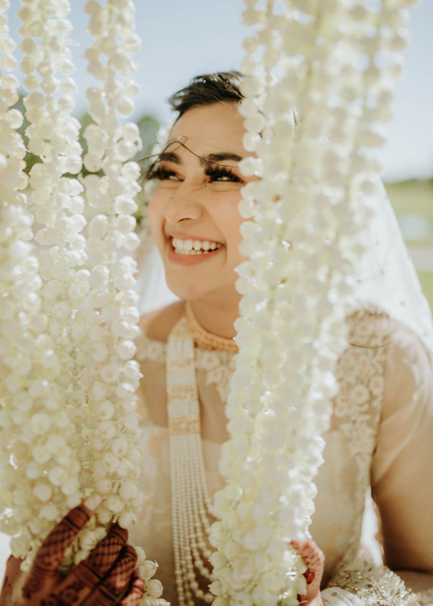 Ivory Gold Embroidered Brocade Bridal Lehenga (3-Piece) - Image 6