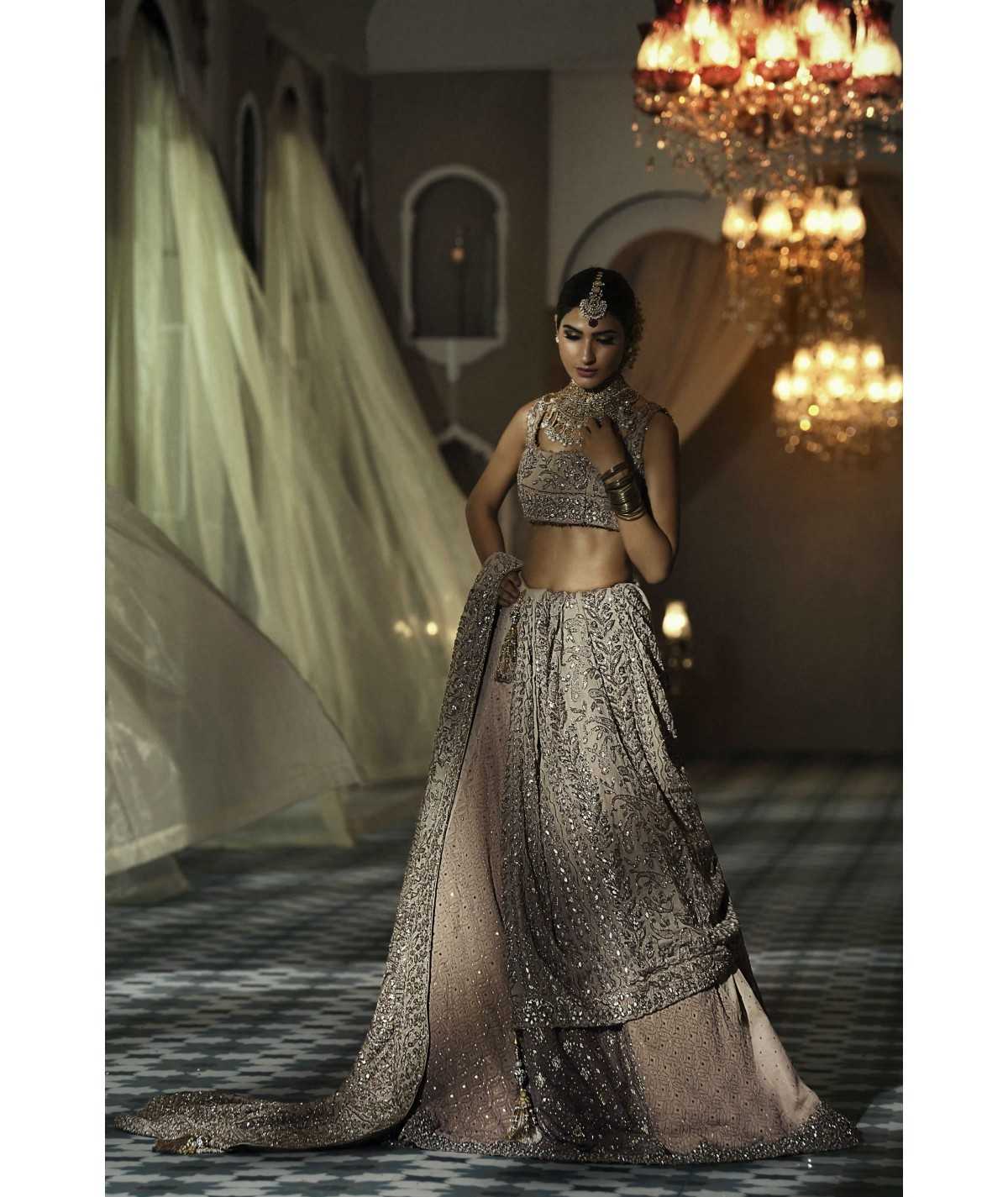 Muted Chiffon Chikankari Lehenga Saree (3-Piece) - Image 4