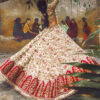 Ivory Zardozi & Mirror Work Tissue Lehenga (3-Piece) - Image 3
