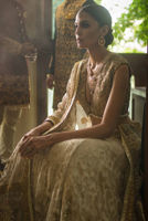 Ivory Gold Embroidered Lame & Organza Lehenga (3-Piece) - Image 3