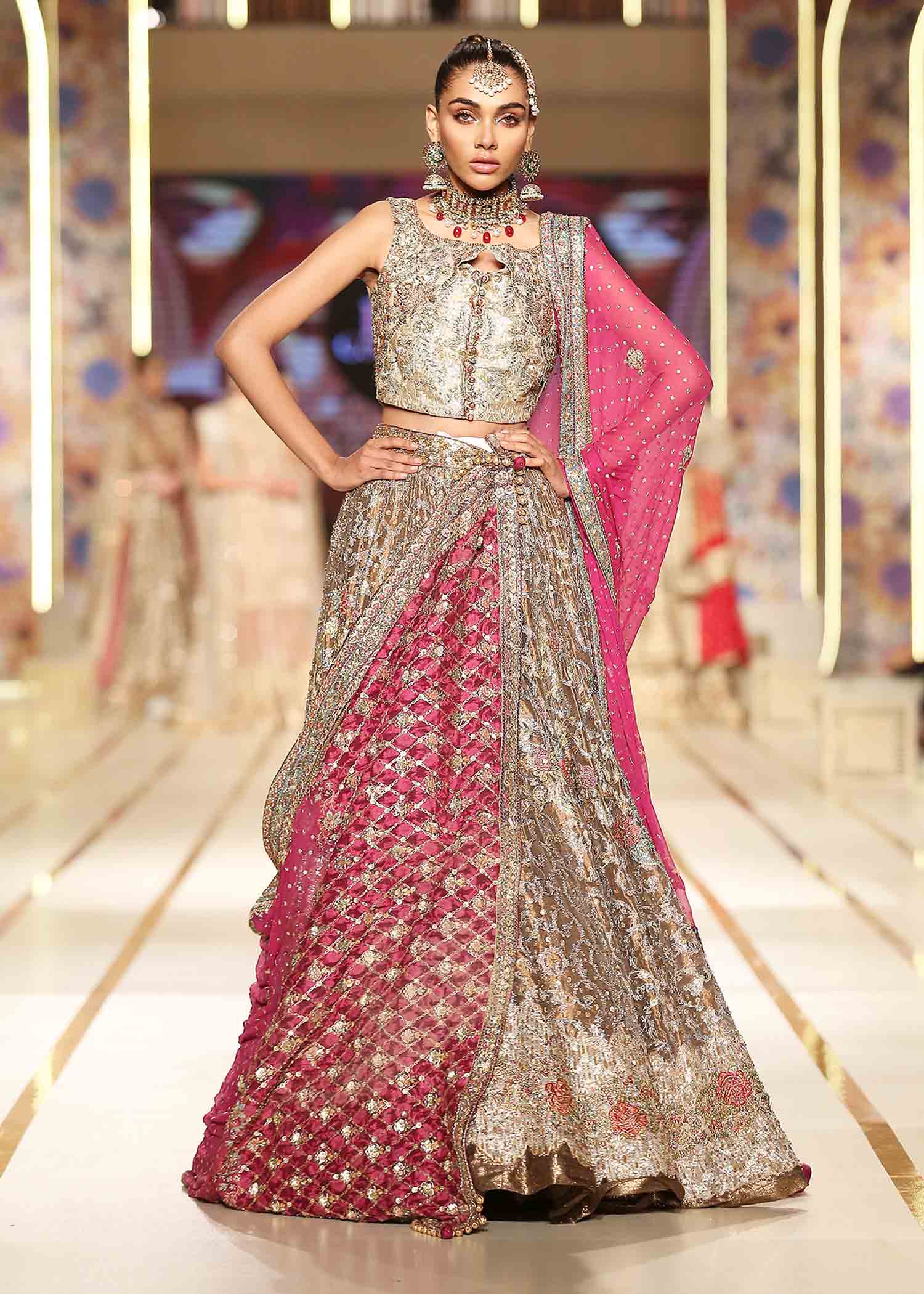 Ivory Bronze Mesuri Bridal Lehenga (3-Piece) - Image 1