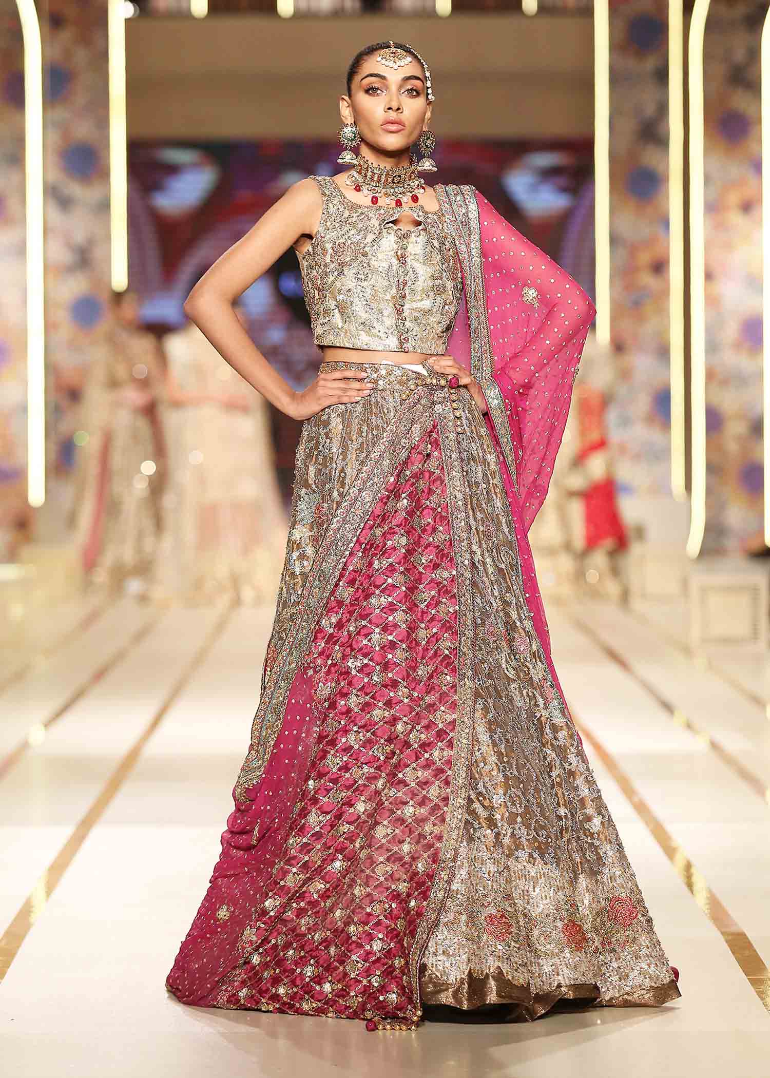 Ivory Bronze Mesuri Bridal Lehenga (3-Piece) - Image 3