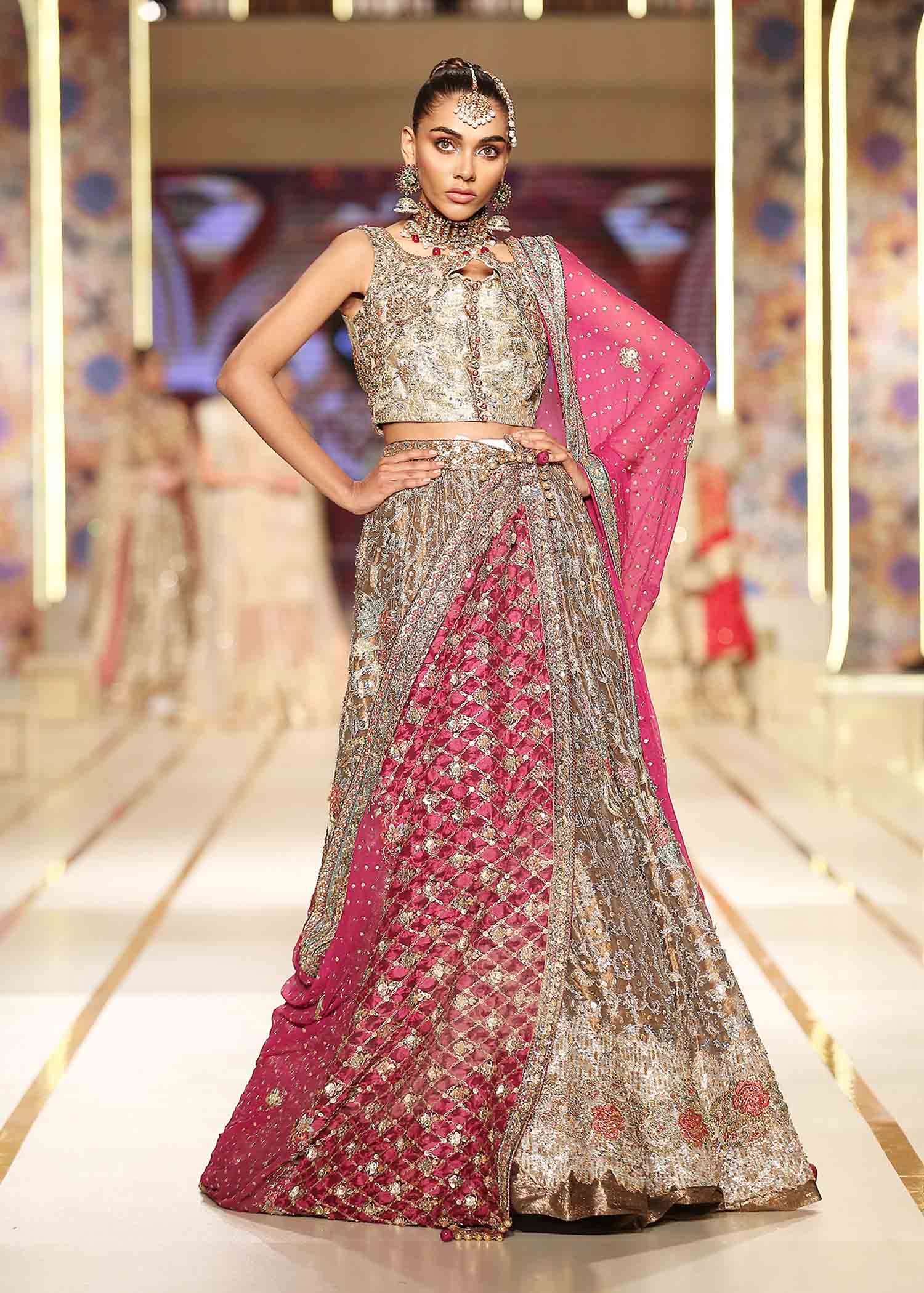 Ivory Bronze Mesuri Bridal Lehenga (3-Piece) - Image 4