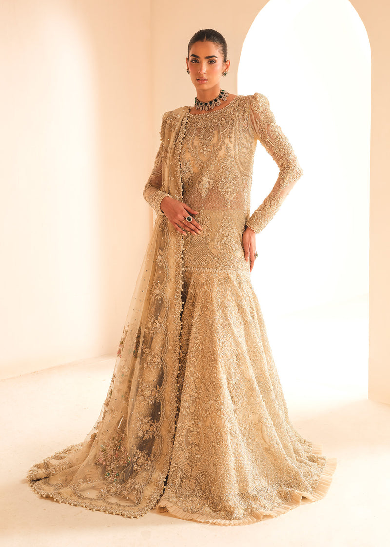 Ivory Embellished Net Bridal Lehenga Set (3-Piece) - Image 1