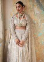 Indian Ivory White Embroidered Net Lehenga Choli (3-Piece) - Image 5