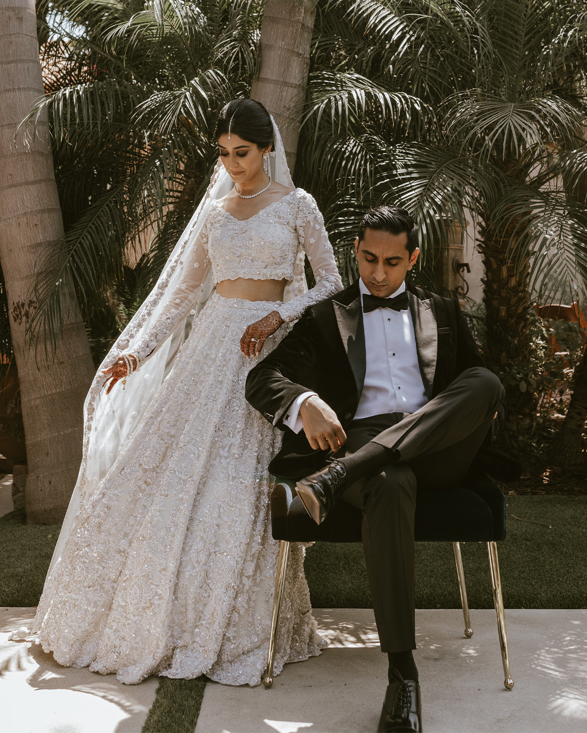 Ivory Embroidered Net Lehenga Dress (3-Piece) - Image 6