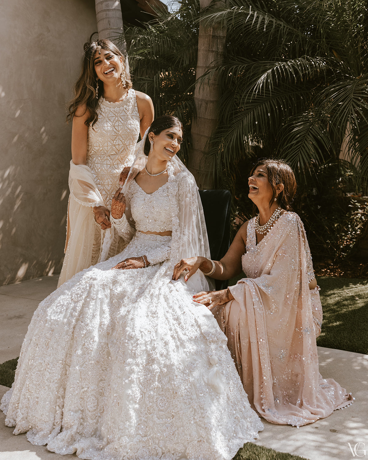 Ivory Embroidered Net Lehenga Dress (3-Piece) - Image 9