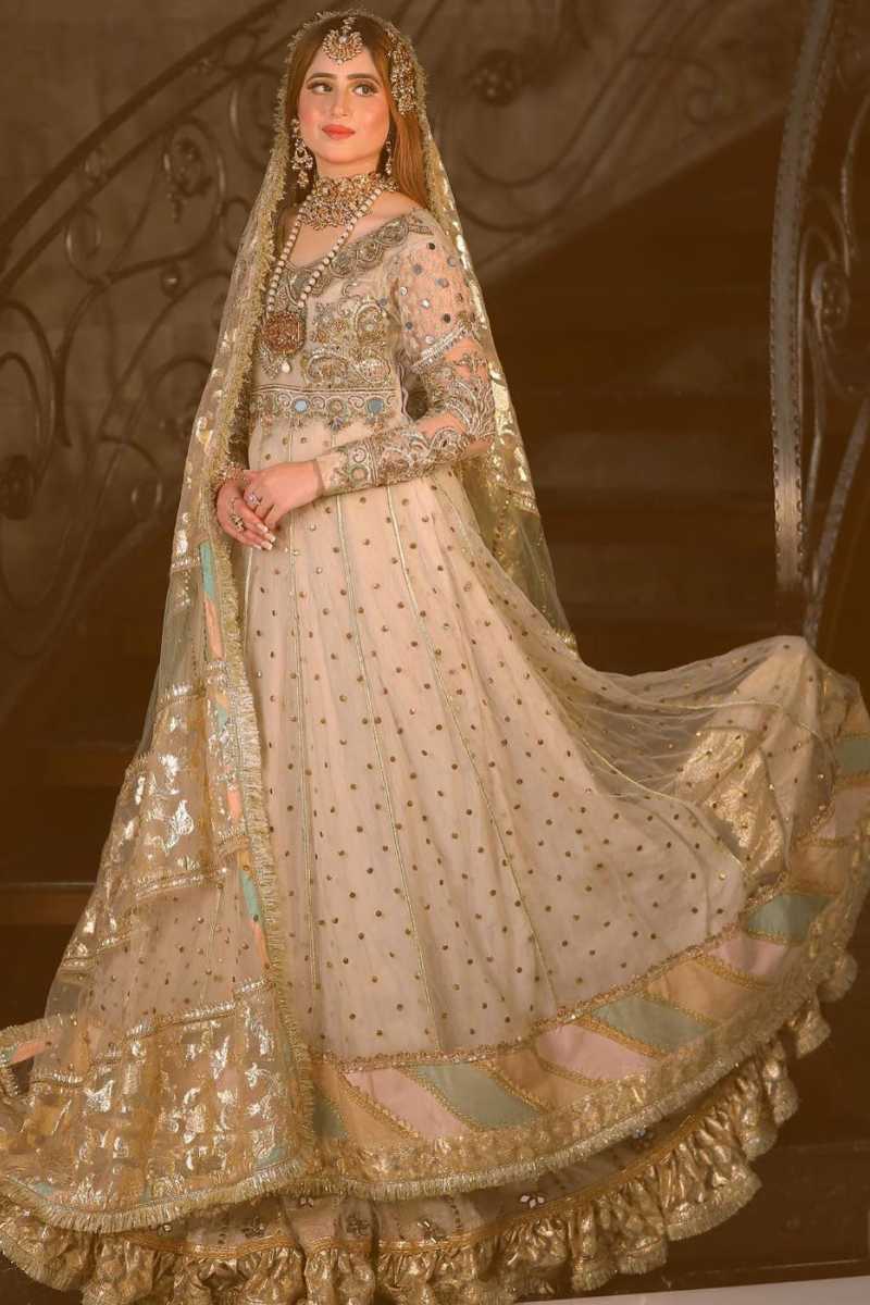 Ivory Embroidered Net Bridal Lehenga (3-Piece) - Image 1
