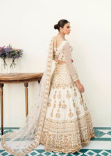 Pakistani Ivory Hand-Embellished Net Lehenga (3-Piece) - Image 3