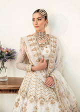 Pakistani Ivory Hand-Embellished Net Lehenga (3-Piece) - Image 6
