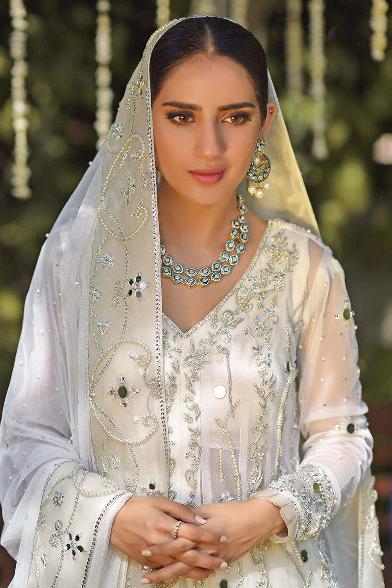 Ivory Embellished Net Bridal Lehenga Set (3-Piece) - Image 10