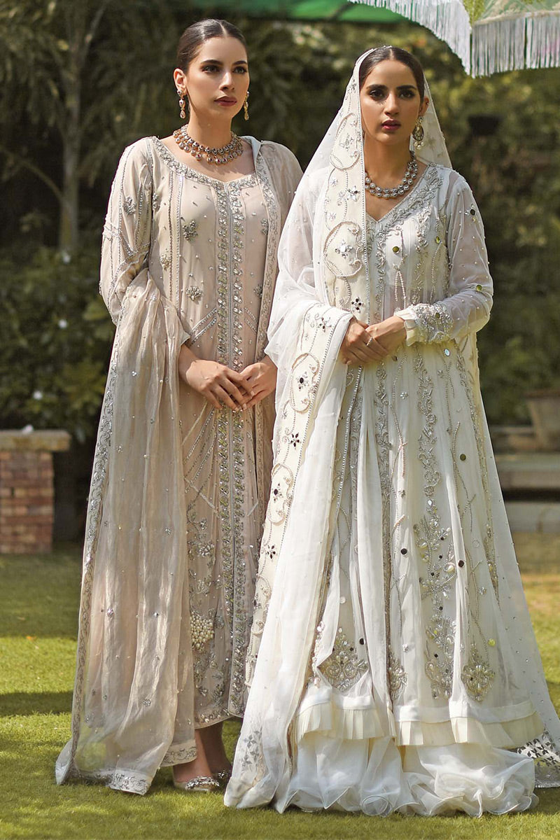 Ivory Embellished Net Bridal Lehenga Set (3-Piece) - Image 6