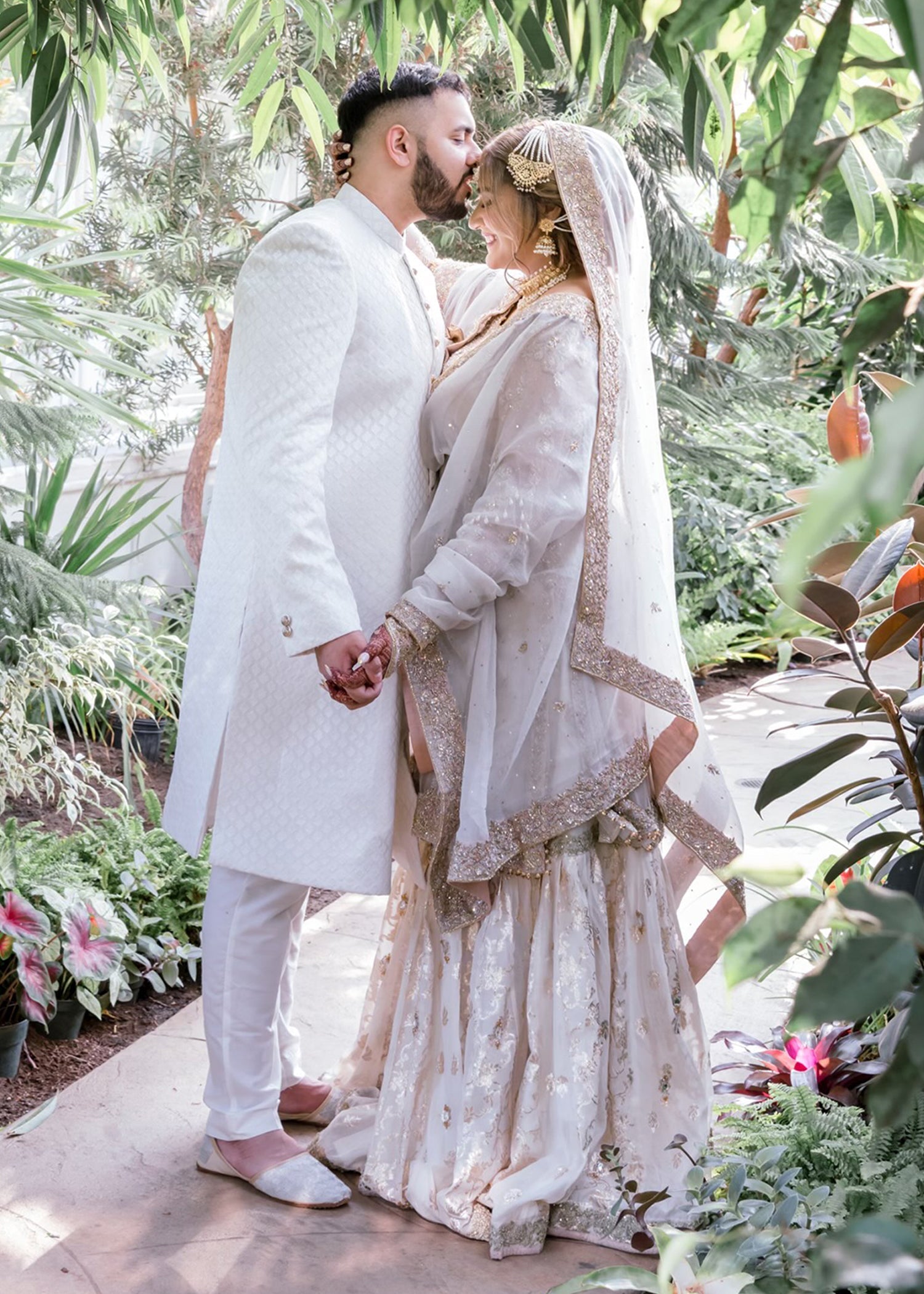 Ivory Embroidered Net Bridal Lehenga (3-Piece) - Image 1