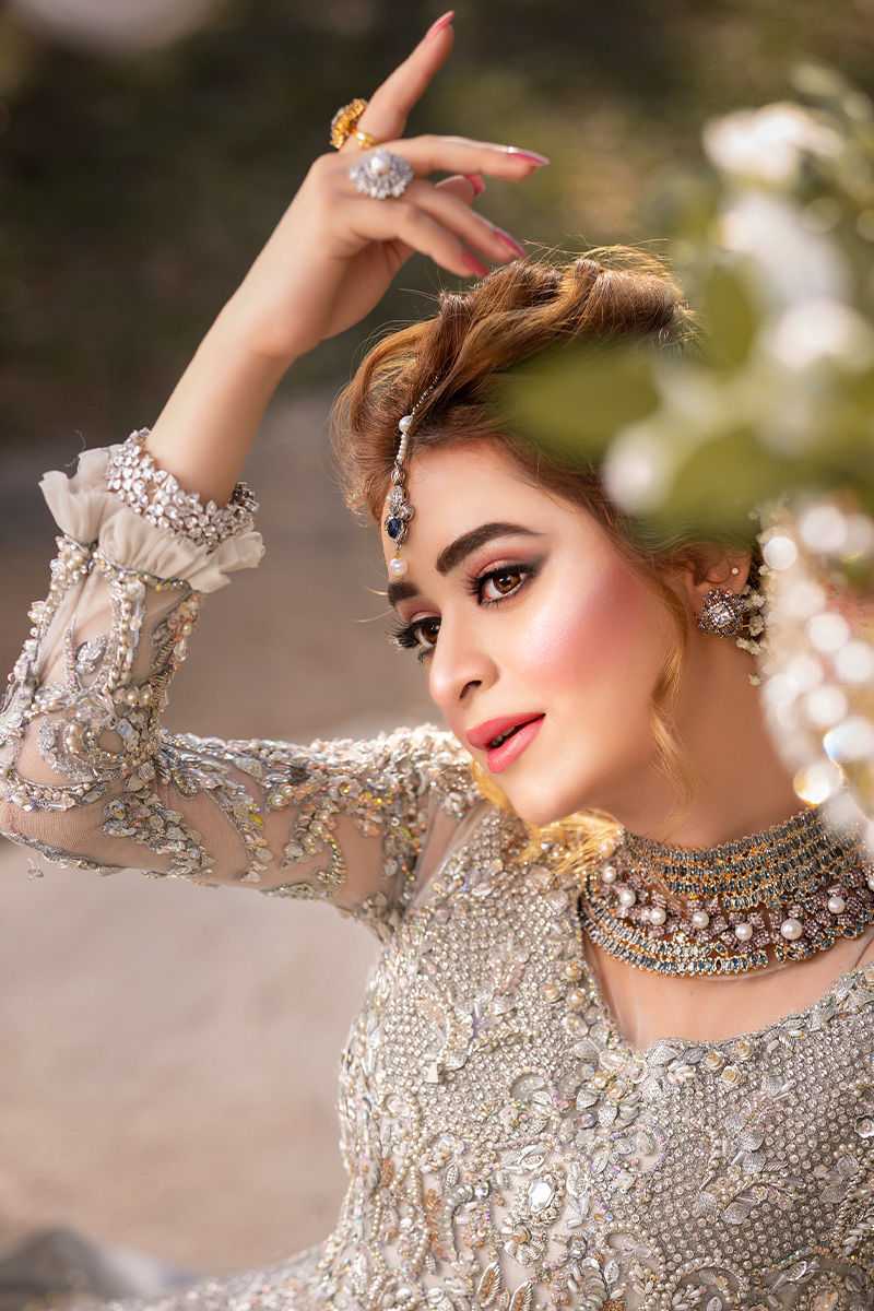 Ivory Embellished Net Bridal Lehenga (3-Piece) - Image 1