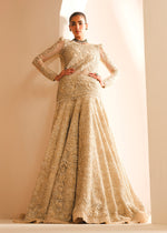 Ivory Embroidered Net Bridal Lehenga (3-Piece) - Image 8