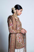 Pakistani Ivory Embroidered Net Lehenga Set (3-Piece) - Image 11