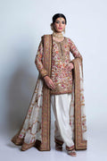 Pakistani Ivory Embroidered Net Lehenga Set (3-Piece) - Image 13