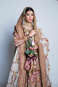 Pakistani Ivory Embroidered Net Lehenga Set (3-Piece) - Image 4