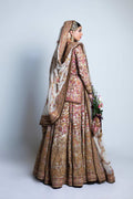 Pakistani Ivory Embroidered Net Lehenga Set (3-Piece) - Image 5