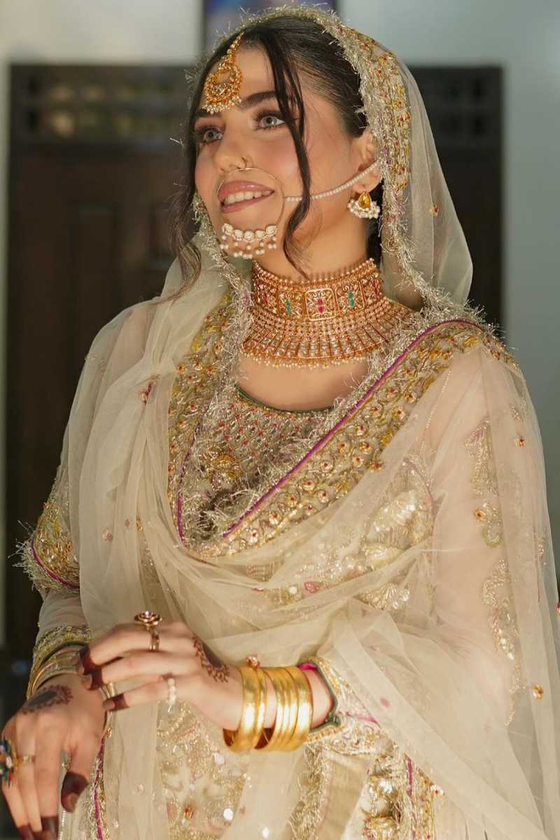 Ivory Embellished Net Bridal Lehenga (3-Piece) - Image 1