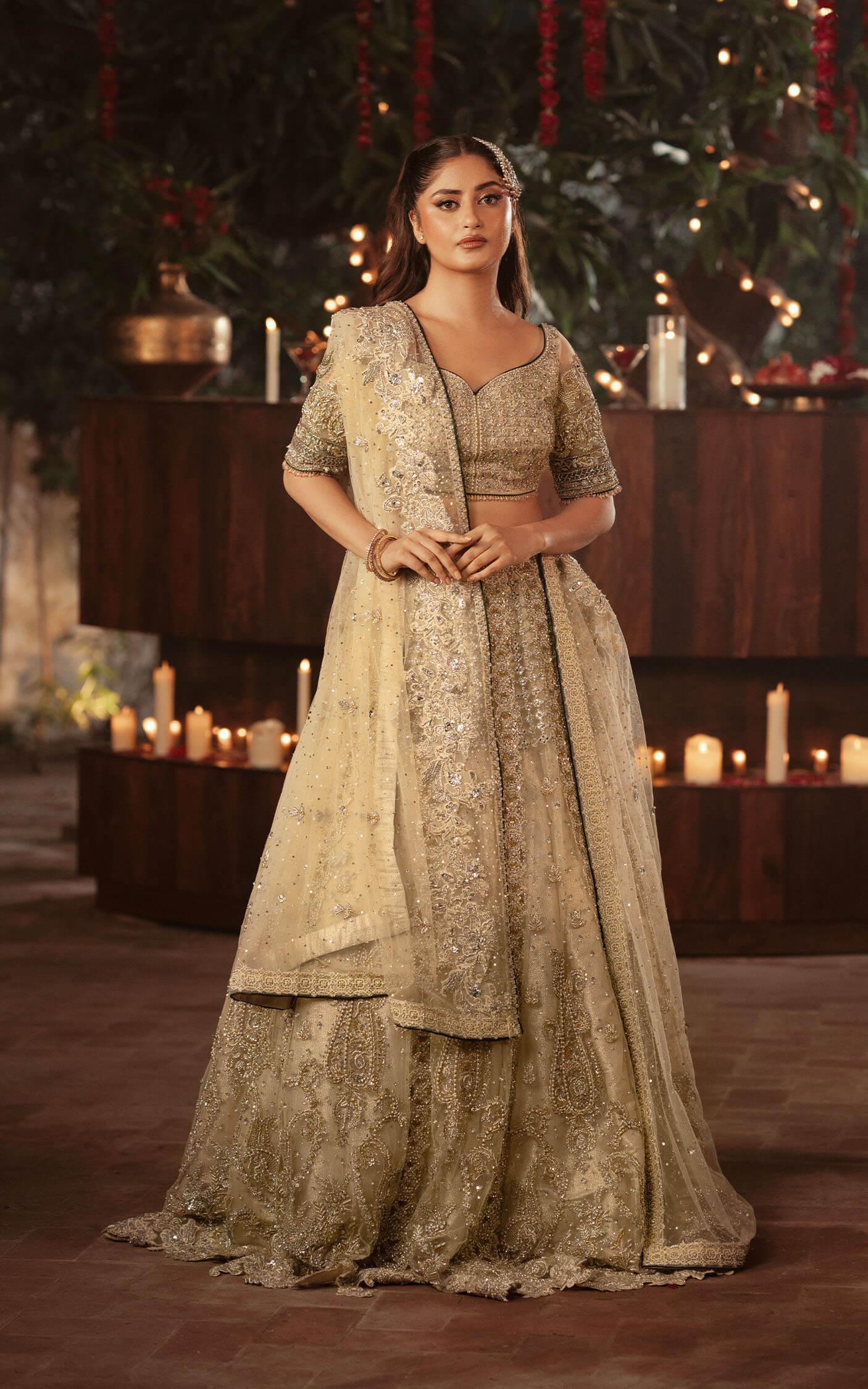 Off-White Embellished Net Lehenga (3-Piece) - Image 1