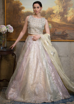 Pastel Embellished Organza Lehenga Choli (3-Piece) - Image 2