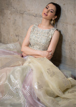 Pastel Embellished Organza Lehenga Choli (3-Piece) - Image 3