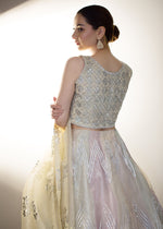 Pastel Embellished Organza Lehenga Choli (3-Piece) - Image 4