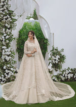 Ivory Silk Thread Embroidered Organza & Net Lehenga (3-Piece) - Image 4